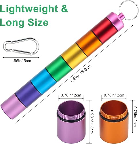 Miniatura 5 de Pastillero portátil pequeño, impermeable, de metal, para pastilleros, tubo, mini organizador de píldoras semanal, pastilleros, contenedor de