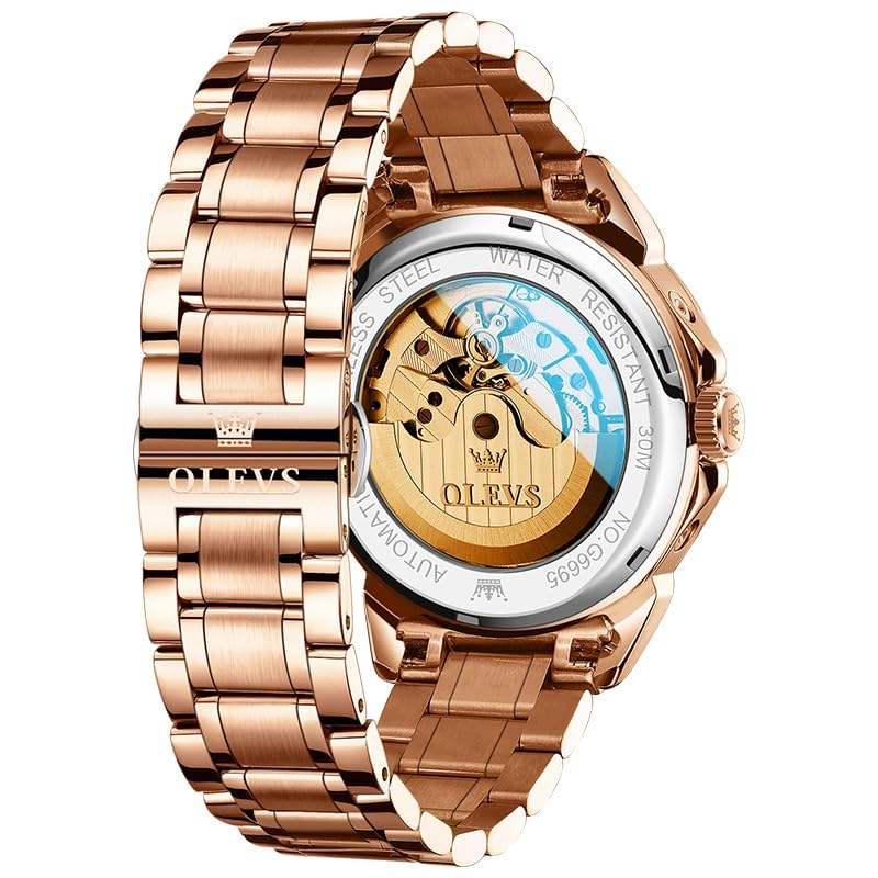 Image of OLEVS Automatic Watches for Men Skeleton Dress Luxury Wirst Watch Gift