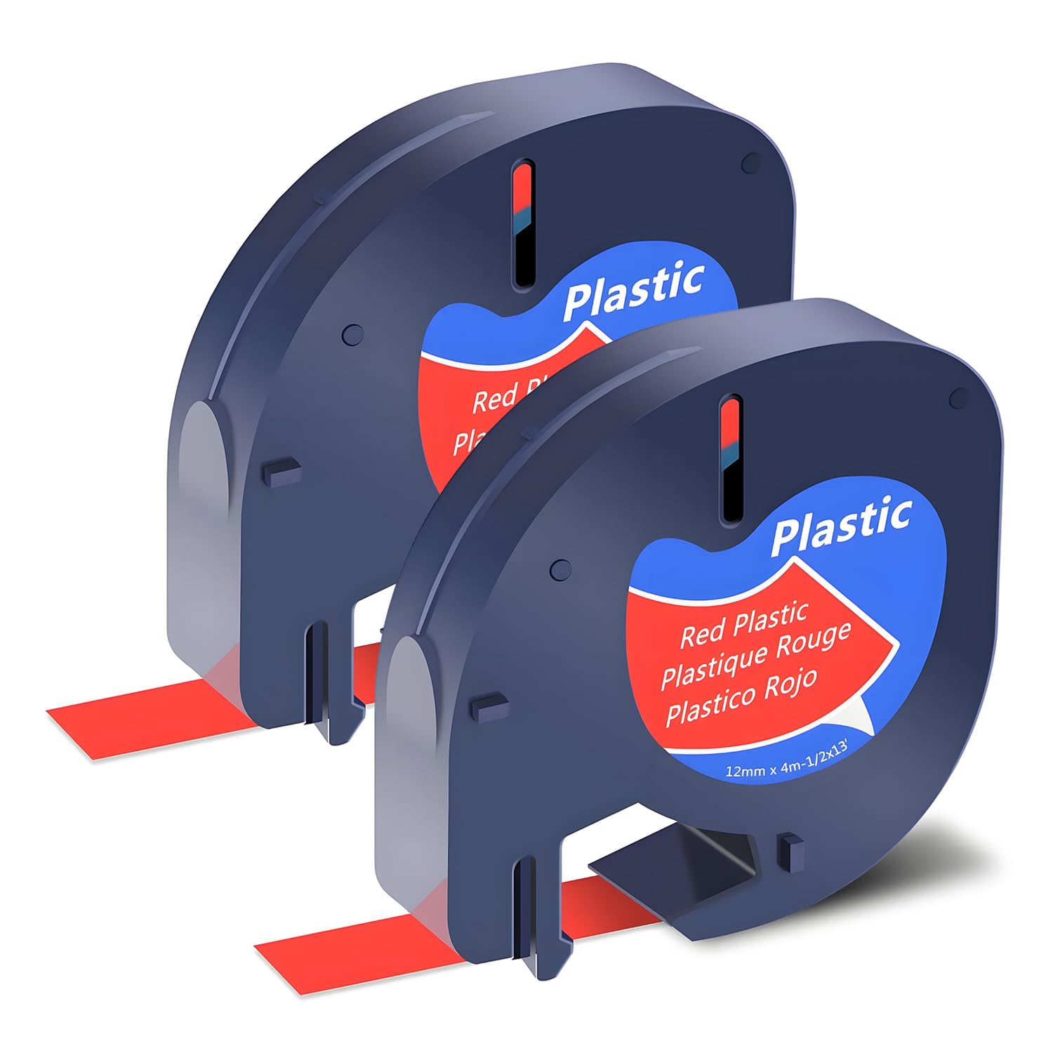 SHUBEIEUMI 2-Pack Label Tape Compatible with Dy-mo Black on Red — image 1