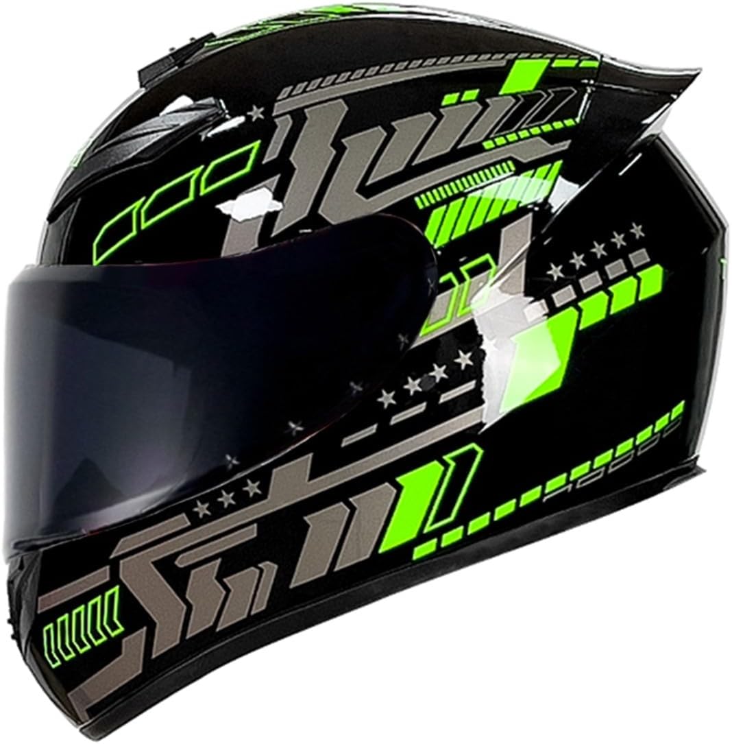 Full Face Motorcycle Helmet for Unisex Adults DOT Approved, Integrated Black Helmet Full Face Flip Up Motorbike HD Visor Helmets, Multiple Vents Street Bike Racing Cascos para Moto