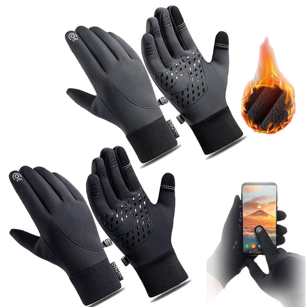 Waterproof Gloves, Warm Gloves, Premium Thermo Gloves, Winter Waterproof Windproof Touch Screen Warm Gloves