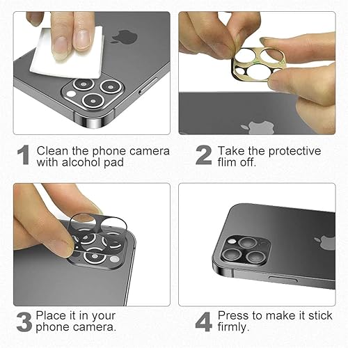 Miniatura 4 de Uniwit - Protector de lente de cámara para iPhone paquete de 2 unidades aleación de aluminio de alta calidad cubierta de pantalla para lente de