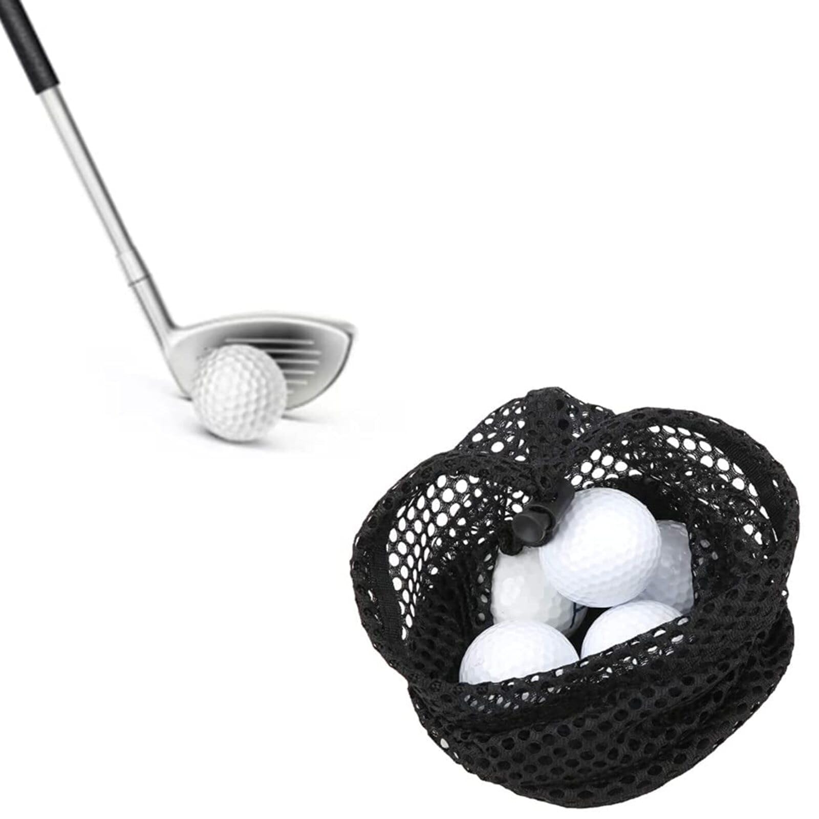 FYHJNC Golf Ball Nylon Rope Net Bag, Large Mesh with Drawstring Cord Lock, for Courses Schools, Fitness Clubs, Camping, Traveling - Image 4