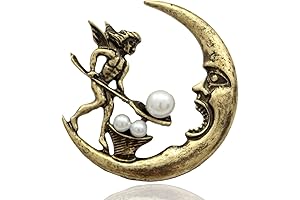 Vintage Style Tribal Angel Fairy Wings Pearl Brooch