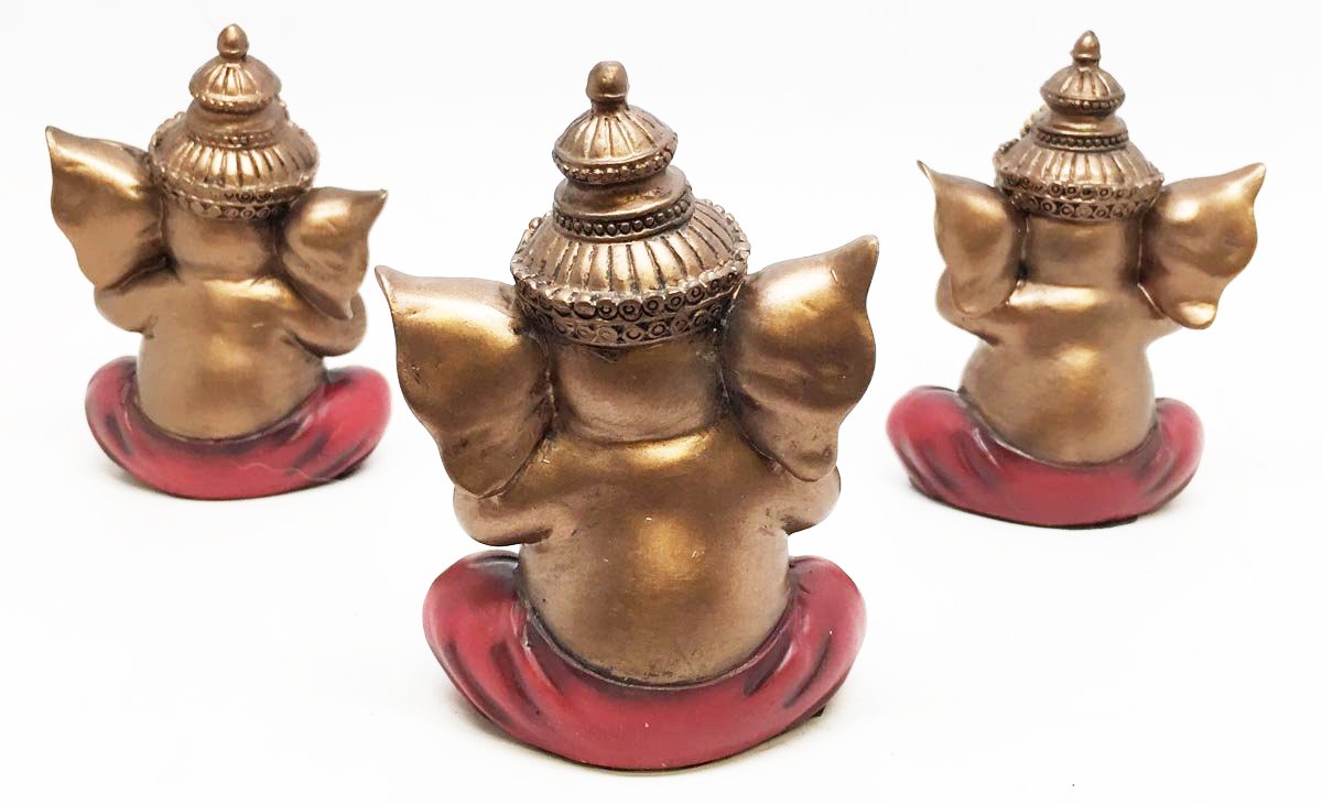 Ebros Hindu God Ganesh Set of Three Ganesha See Hear Speak No Evil