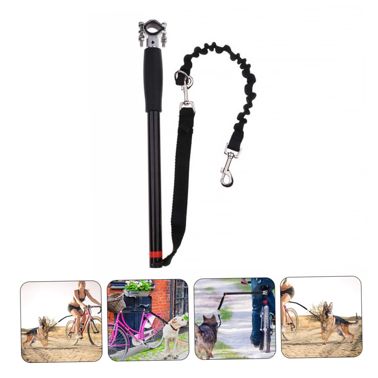 Toyvian Laisse de Vélo pour Chien Corde de Traction en Acier et Nylon pour Promenade et Exercice