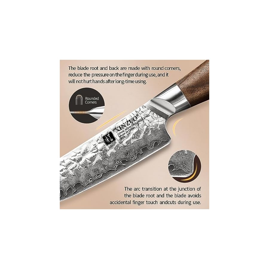 XINZUO 5 inch Steak Knives Set of 4,Japanese AUS-10 Steel 67 Layers Forged Damascus Steak Knife Set,Kitchen Table Knife,Black Walnut Wood Handle,Razor Sharp,Exquisite Box Package