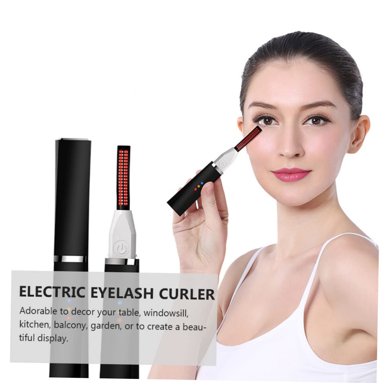 Healeved 3piezas Rizador De Pestañas Eléctrico Usb Recargable Herramienta De Belleza Para Damas De Temperatura y Pantalla Digital Rizador De Pestañas Portátil Para Uso Casa