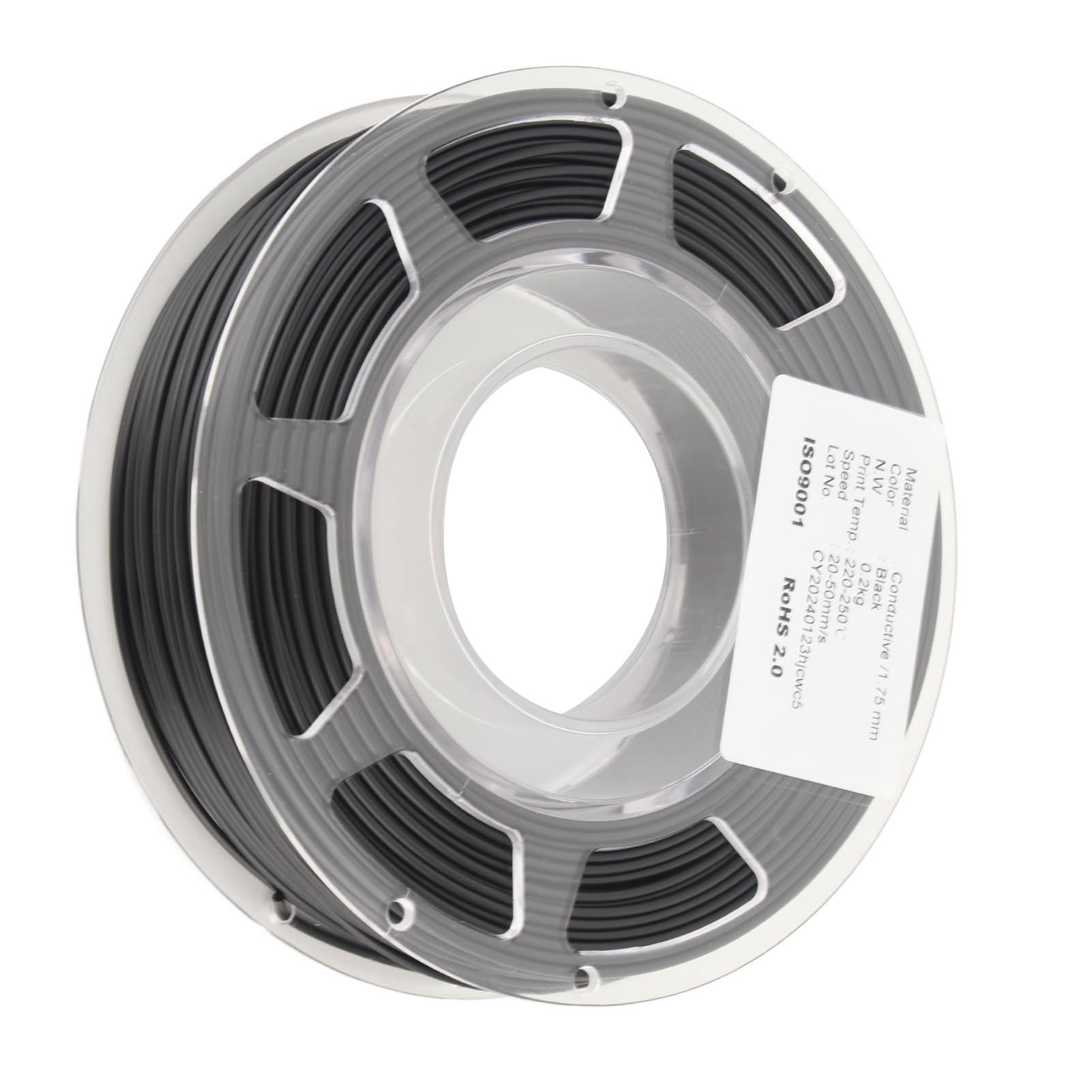 Druckerfilament, 3D-Druckerfilament PLa 1,75 Mm, Schwarze Leitfähige Druckerfilamentspule Für Die Meisten Schnelldruckmaschinen