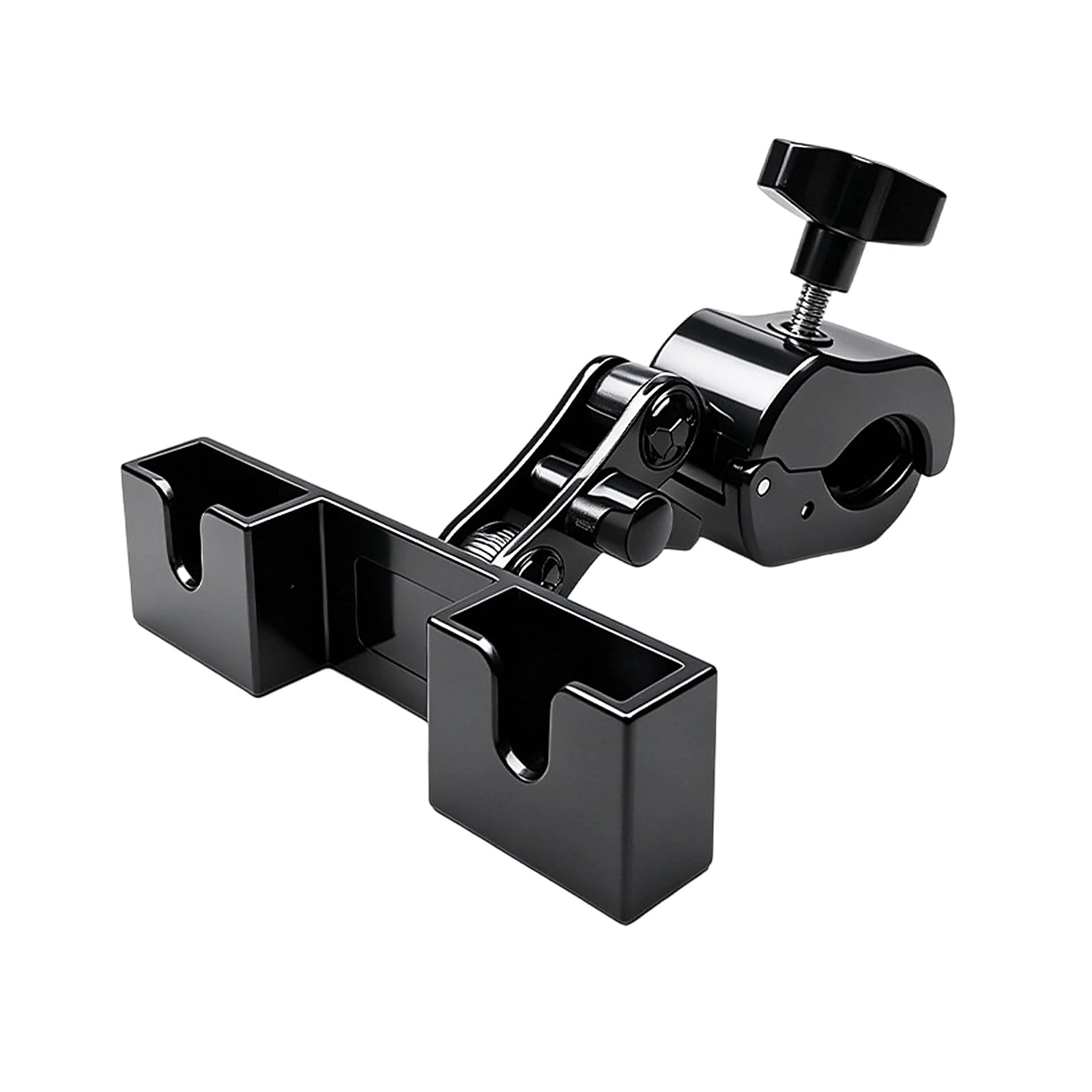 fexxkg Two Way Radio Handlebar Mount with 360 Degree Ball Joint, Two Slot Holder for Handheld Radio Mic and Motorcycle E Bike A