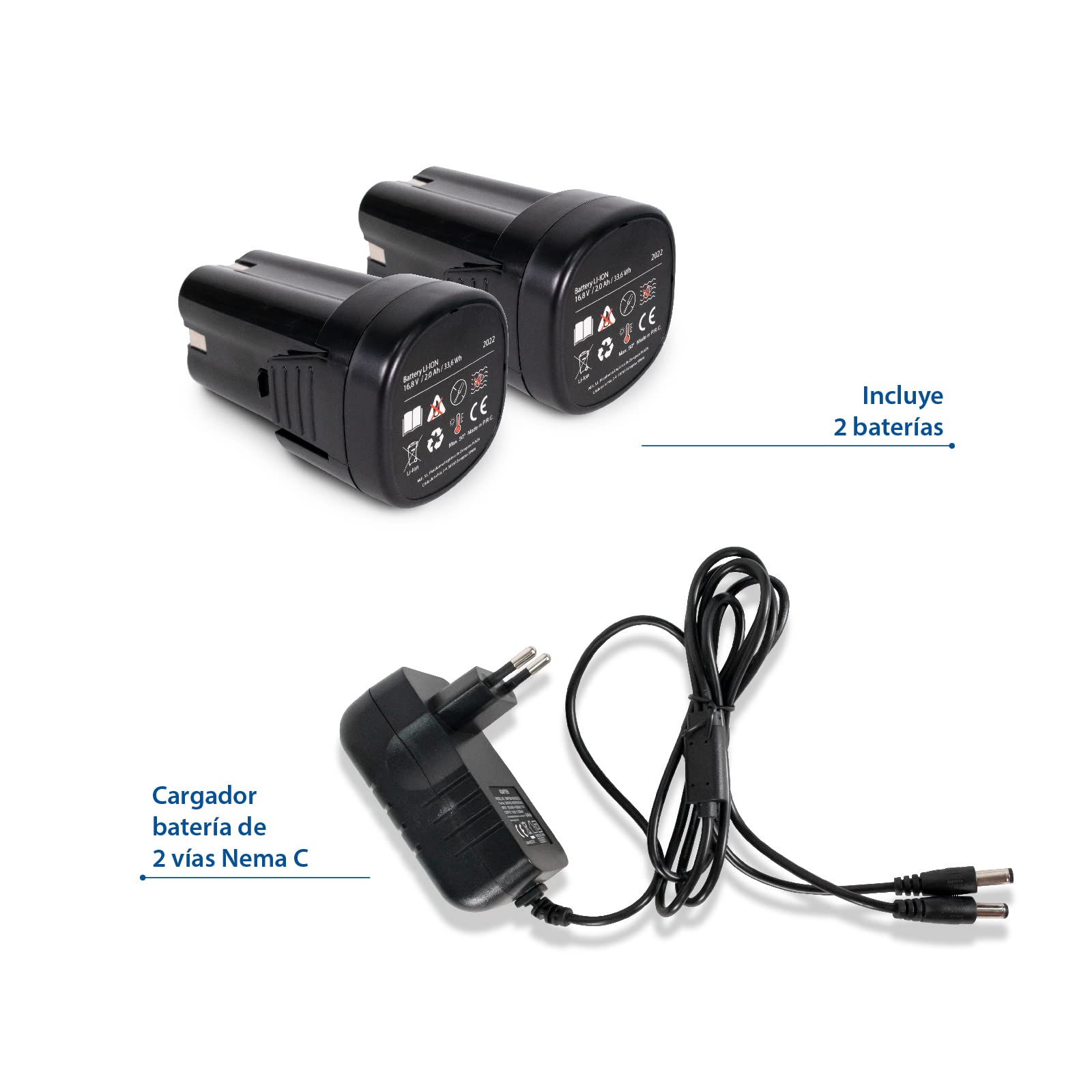 Goodyear - Tijeras de Podar a Batería 16,8V con 2 Baterías Litio, Corte hasta 28 mm, 500W, Tijeras Profesionales para Jardín, Frutales y Ramas Gruesas
