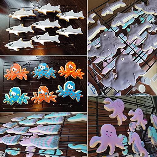 Facath Marine Animals Cookie Cutter Set, 12 Piece Under The Sea Cookie Cutter Set, Stainless Steel Biscuit Cutters Molds With Shark, Starfish, Seahorse, Octopus, Seal, Turtle And Mermaid Tail Shapes #TOP6