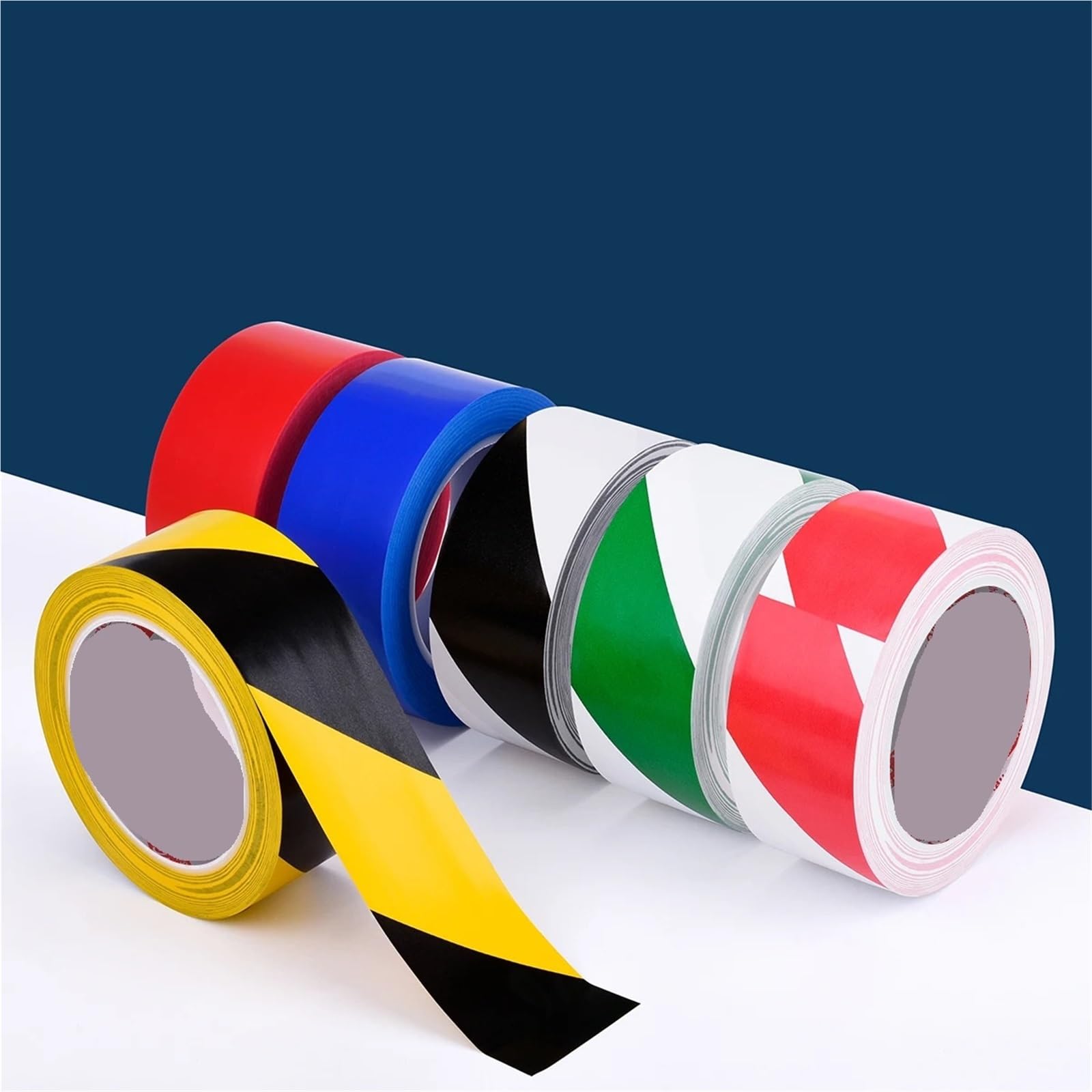 Cintas de advertencia, Cinta de señalización suelo, barrera precaución, advertencia peligro, PVC, multicolor, 20-60mm ancho, paquete 2(Grün,60mm)