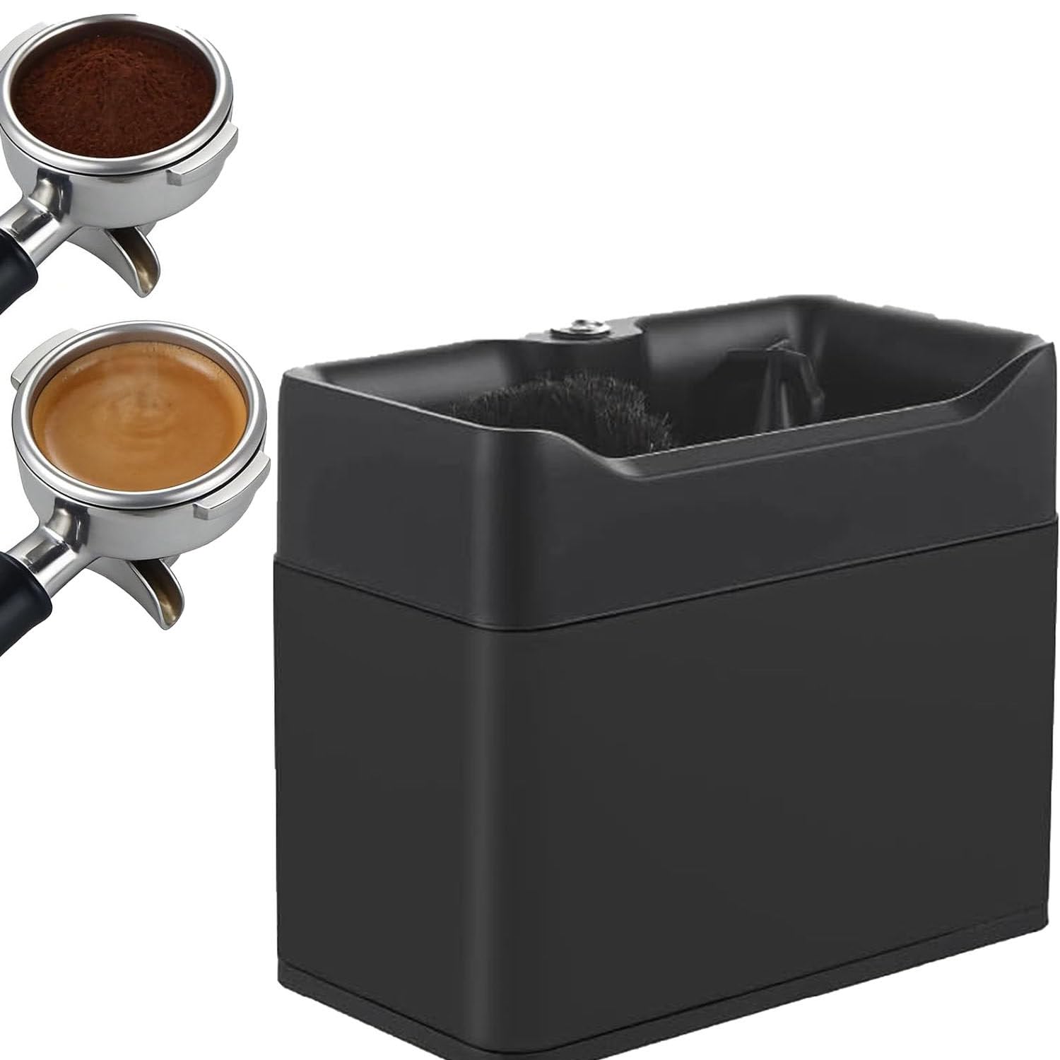 Limpiador eléctrico de portafiltros de café de Acero Inoxidable a 340 RPM, Herramienta automática para Limpiar el depósito de café molido, de Calidad Profesional para cafeterías, Bares Black