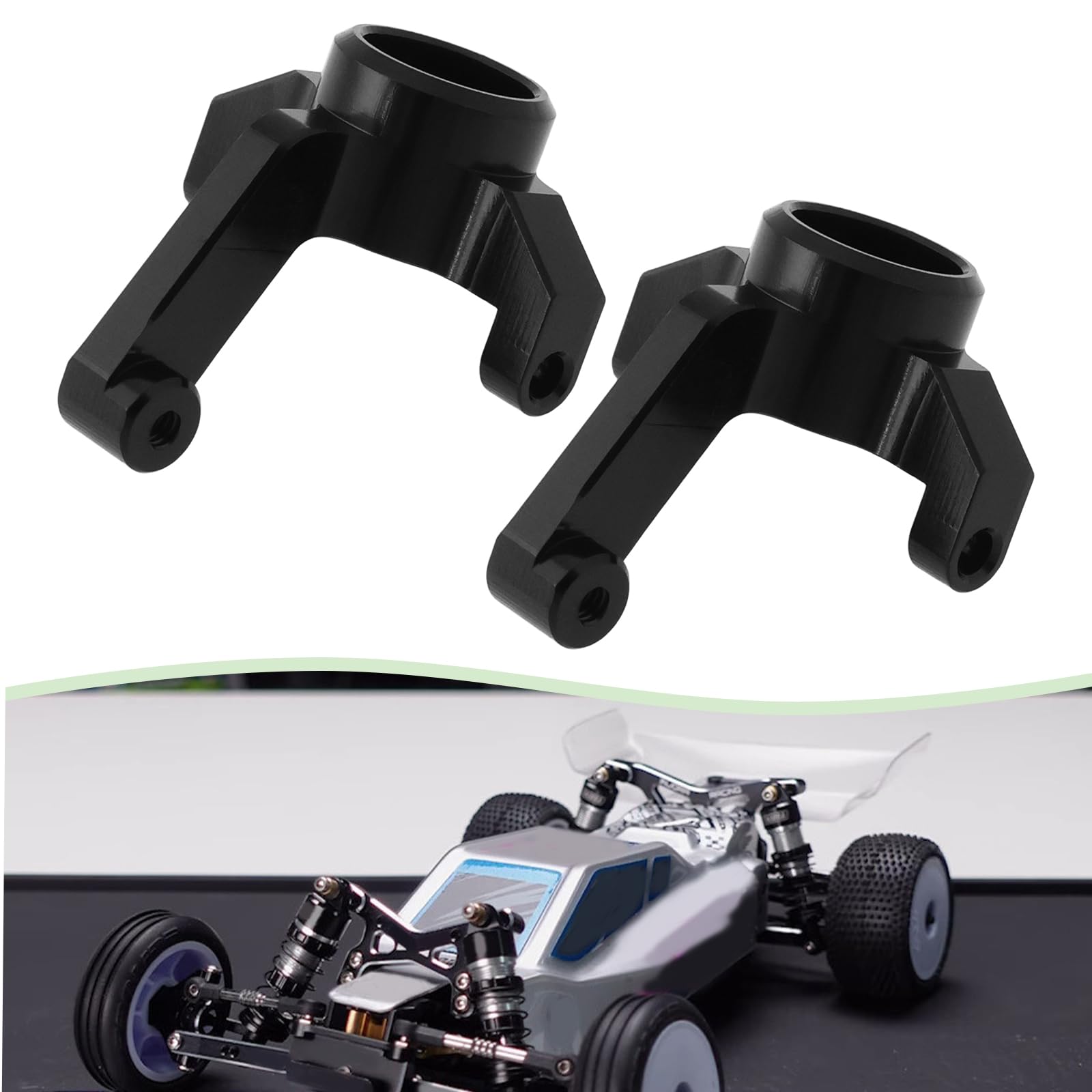 Briny River 2PCS Aluminum Alloy Steering Knuckle for 1/24 RC Buggy Compatible with Losi Micro-B, CNC - Image 3