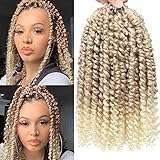 Blonde Ombre Passion Twist Hair, Short Soft 10 Inch Pre Passion Twist Hair Pretwisted, Pre-looped Passion Twist Crochet Hair For Black Women… (10 Inch (Pack of 7), T27/613)
