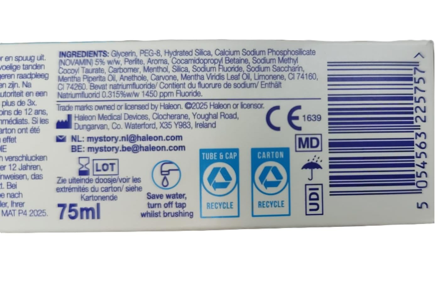 12er Pack - Sensodyne Clinical Repair Zahnpasta – Active White – 75 ml