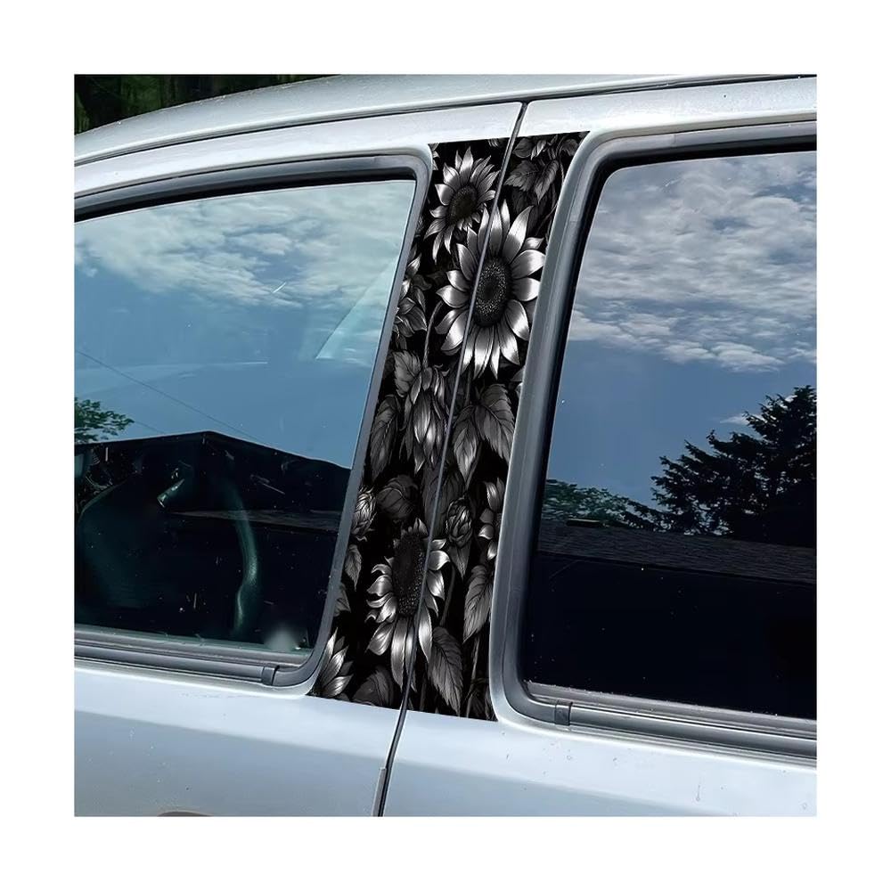 Bertdcx One Color Door Pillar Window Trim Anti Scratch Sticker Sunflower Glossy Material Protective Film Auto Parts