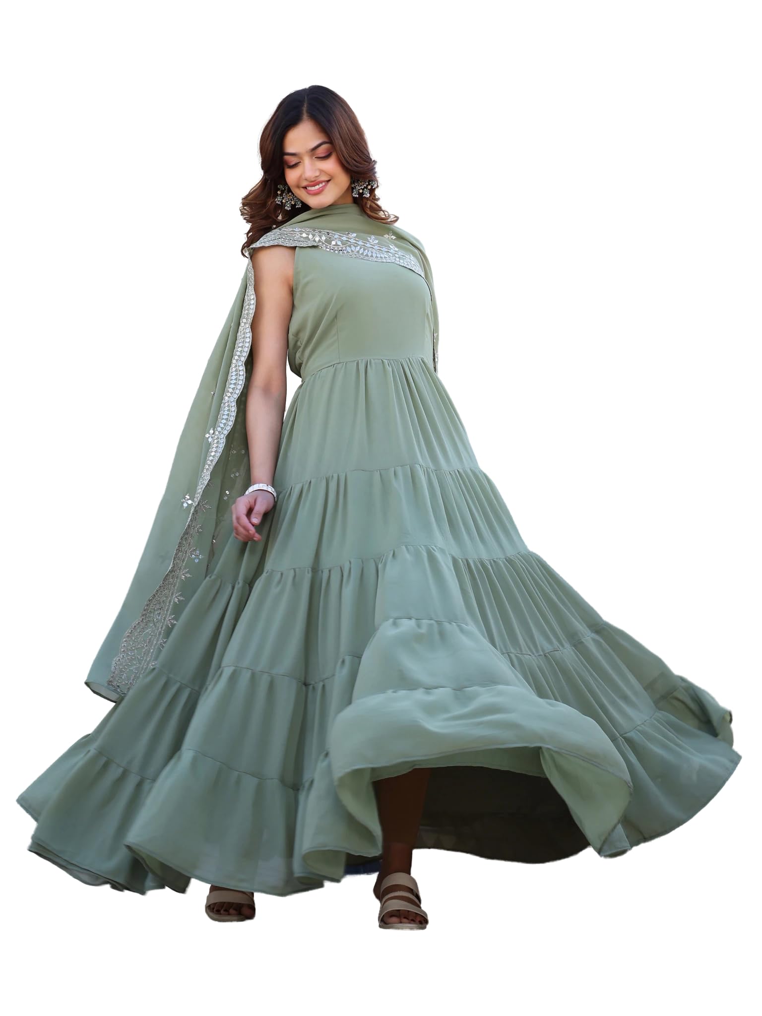 Fashion Basket Pink Georgette Anarkali Kurta For Women
