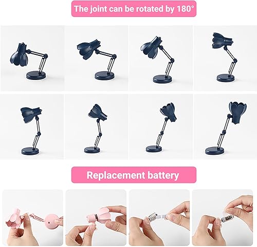 Miniatura 7 de Meideli Lámpara de escritorio para oficina y hogar, dormitorio  Mini lámpara de noche portátil que cuida los ojos con forma de flor lámpara de