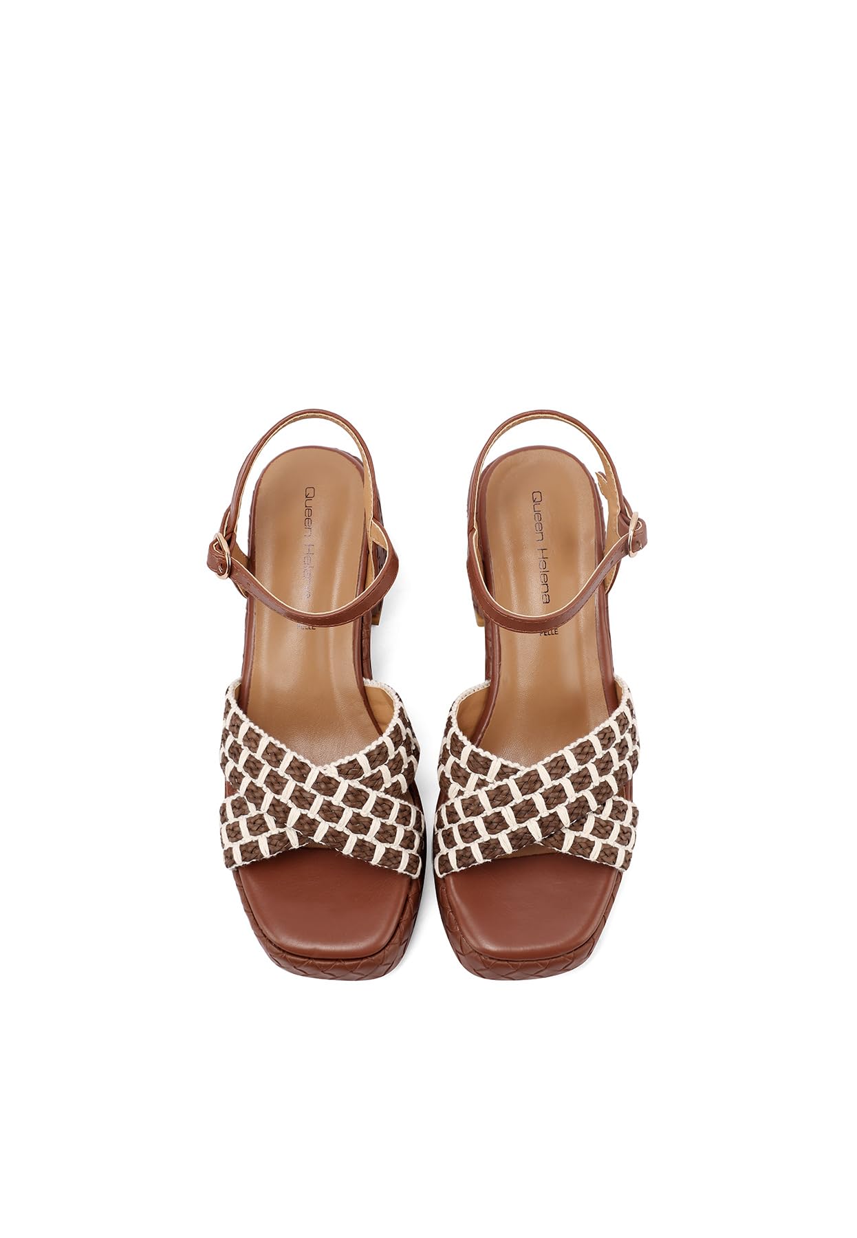 QUEEN HELENA Sandali Donna a Fascia Incrociata con Tacco Largo ZM11058