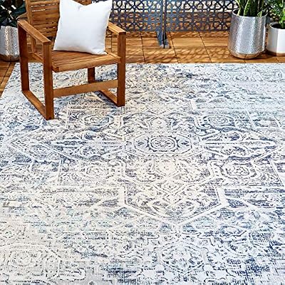 Home Dynamix Patio Sofia Fleur Area Rug, 7'9? X 10'2?, Navy Blue 2491