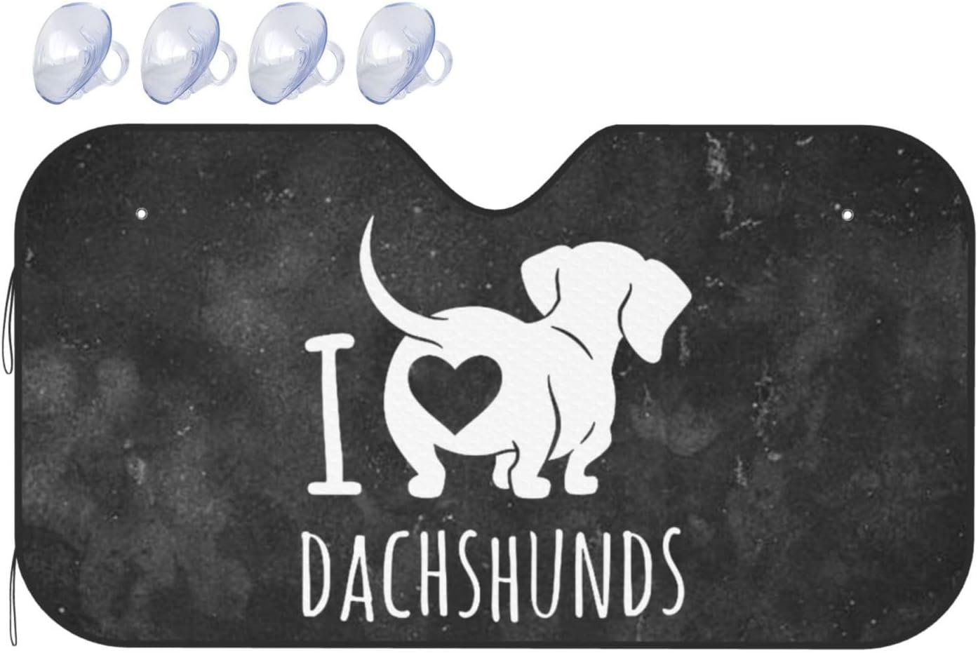I Love Dachshunds Windshield Sun Shade Foldable Car Windshield Sunshade Blocks Uv Rays Keep Vehicle Cool Medium, White