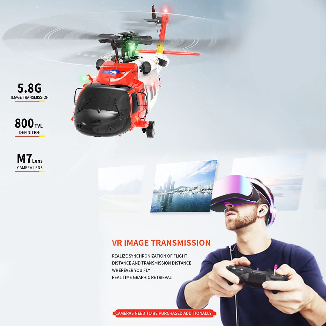 Helikoptery RC dla dorosłych, F09-S 1/47 2,4G 6CH bezszczotkowy silnik napęd bezpośredni pilot helikopter zewnętrzny 3D kaskaderski samolot wojskowy z GPS i kamerą