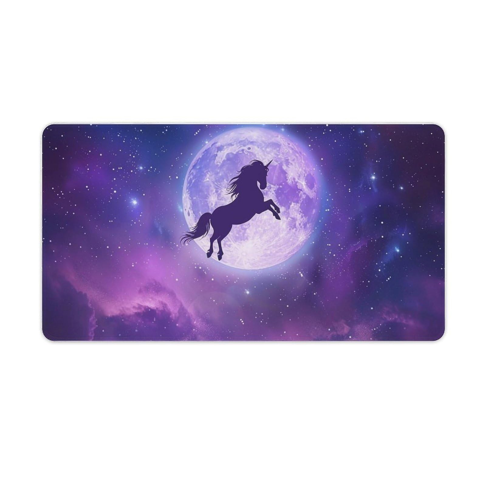 Large Mouse Pad Full Moon Purple and Blue Galaxy Sky Fantasy Style Desk Mat Computer Accessories Gaming Office