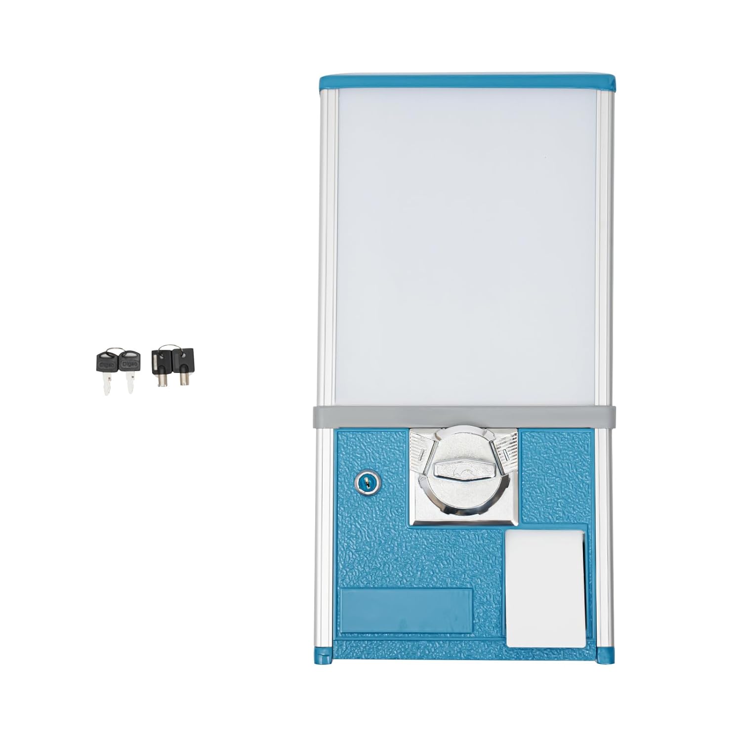 25-Cent Capsule Vending Machine, Commercial Large Capacity Gumball Machine Capsule Toys Vending Dispenser Vending Machine Classic Bubble Candy Dispenser for Game Stores, Retail Stores (Blue)
