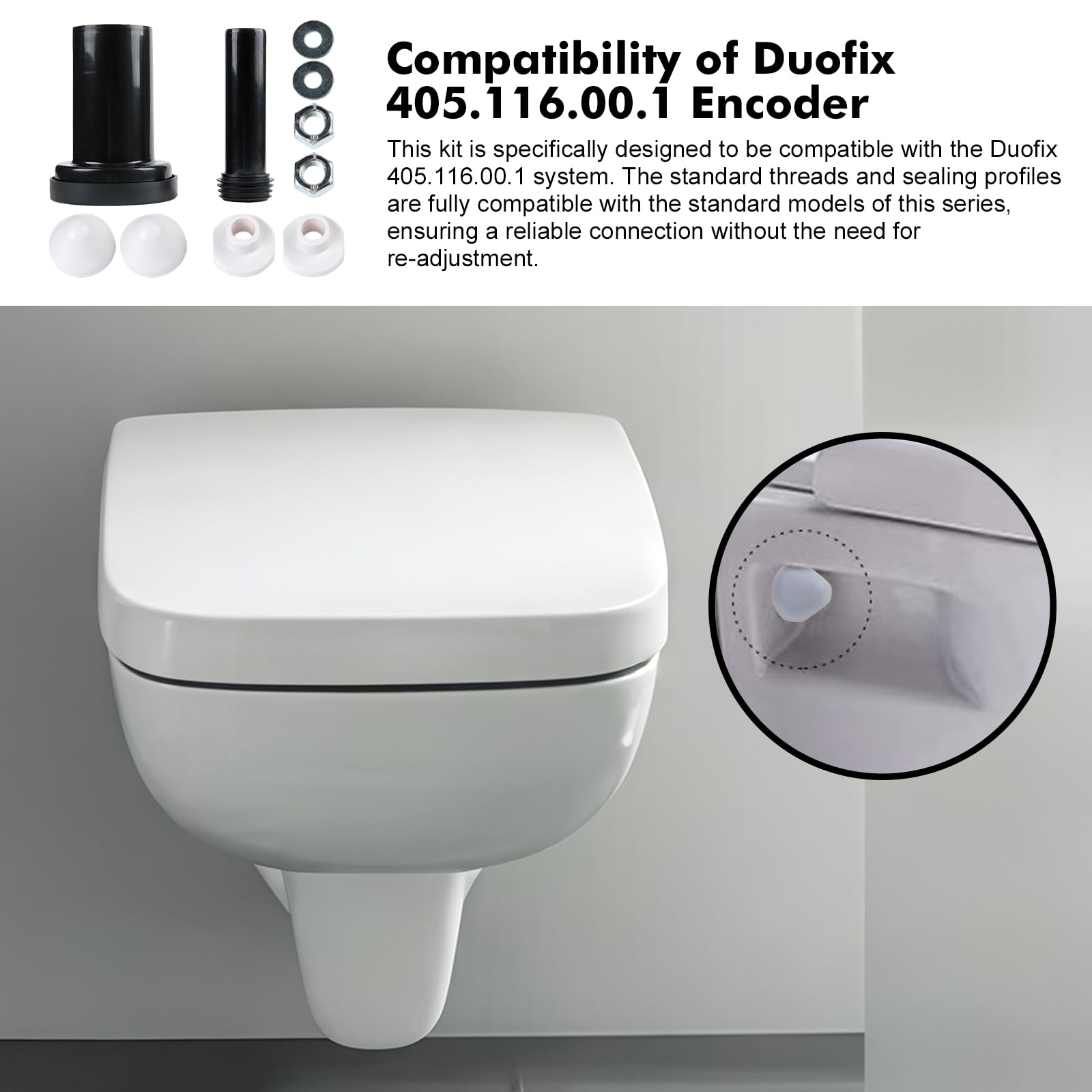 Set di collegamento per serbatoio WC da parete, diametro tubo in PVC 90/110, lunghezza 180 mm, compatibile con Geberit Duofix 405.116.00.1, tubo di scarico per WC a parete (modello
