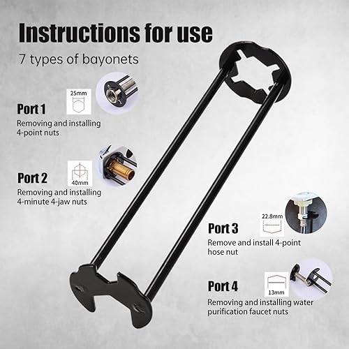 Miniatura 3 de 2 piezas de llave de fregadero multifuncional, 2025 nueva llave universal de 7 tamaños para plomería debajo del fregadero para plomeros