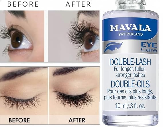 Mavala Double Lash Nutritive Eyelash Serum for the Appearance of Longer Lashes, Natural Looking, Denser Lashes + Eyebrows, 0.3 Ounce Bottle (1 Pack)