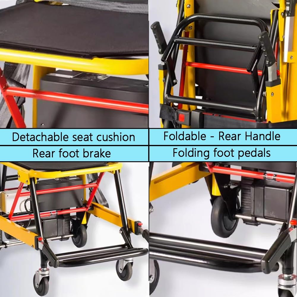 Silla De Ruedas Eléctrica para Subir Escaleras, Versión De Oruga/Control Inteligente, Personas Mayores Y Discapacitadas, Aleación De Aluminio,Carga De Seguridad 169 Kg/373 Libra