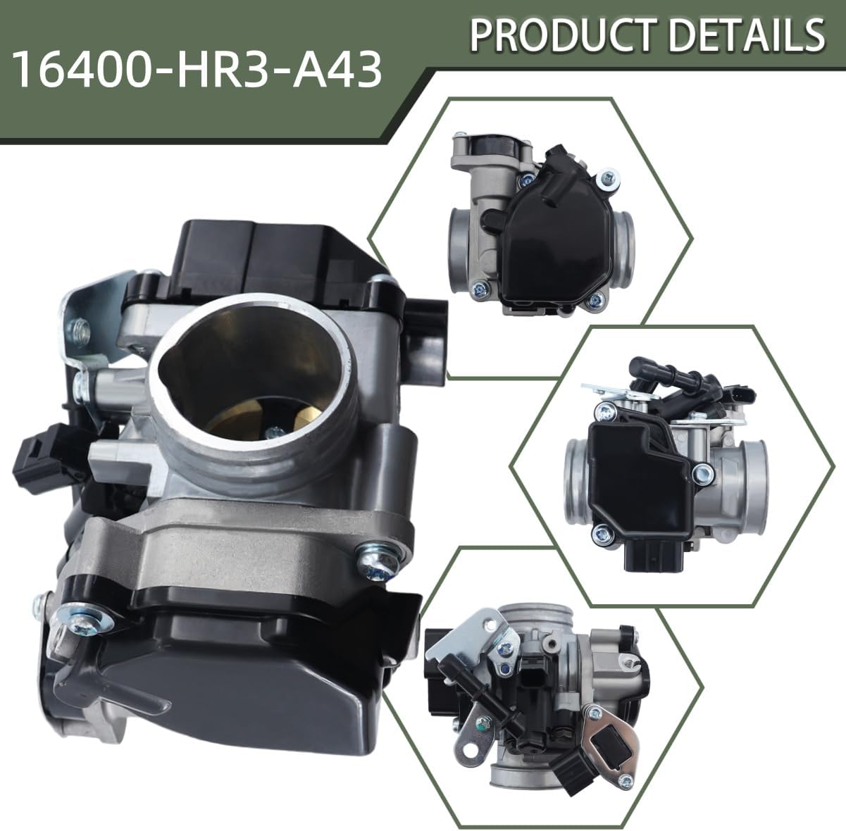 JIK Throttle Body for Honda Rancher 420 TRX420 2014-2019 16400-HR3-A42 16400-HR3-A43 16410-HR3-A41