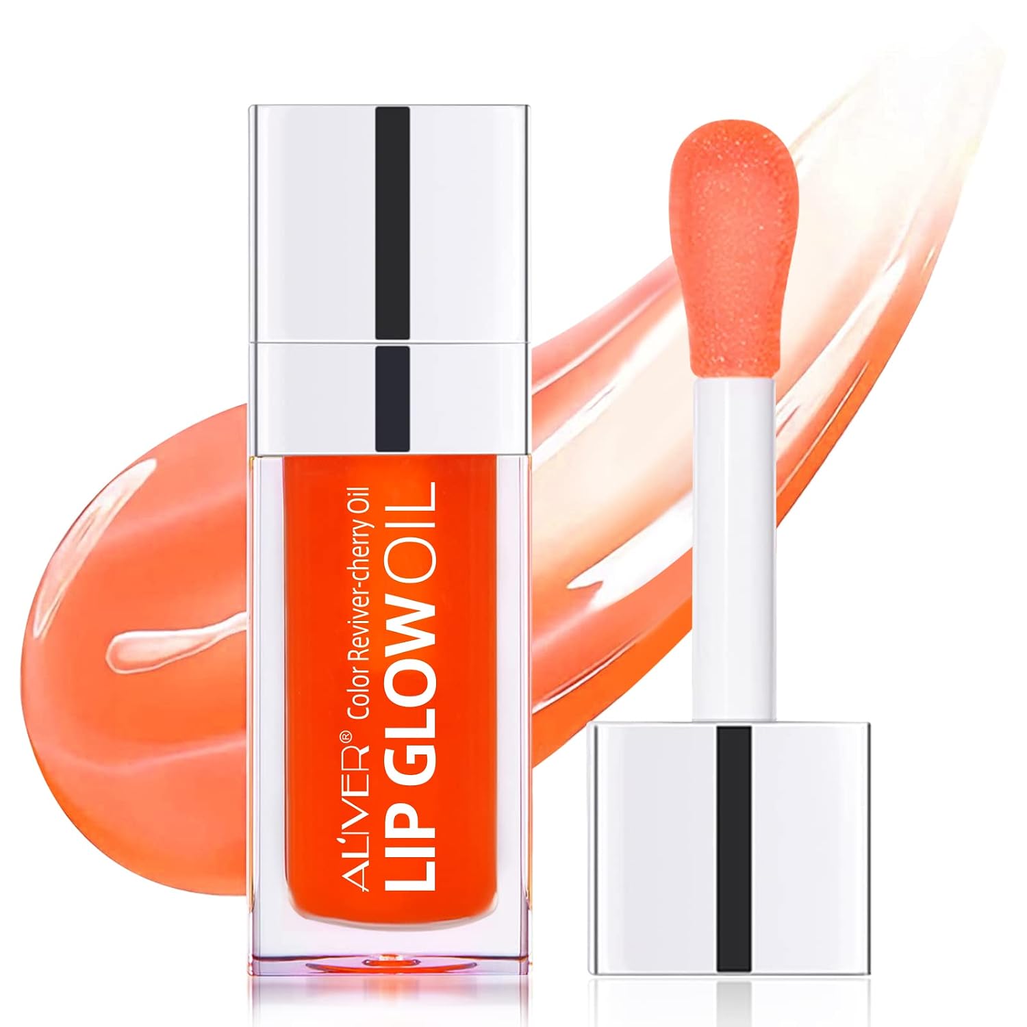 Plumping Lip Oil Hydrating Lip Gloss, Long Lasting Nourishing Lip Glow Oil Color Reviver Cherry Oil, Non-sticky Transparent Tinted Lip Balm, Big Brush Head Repairing Primer Lip Tint (01RASPBERRY)