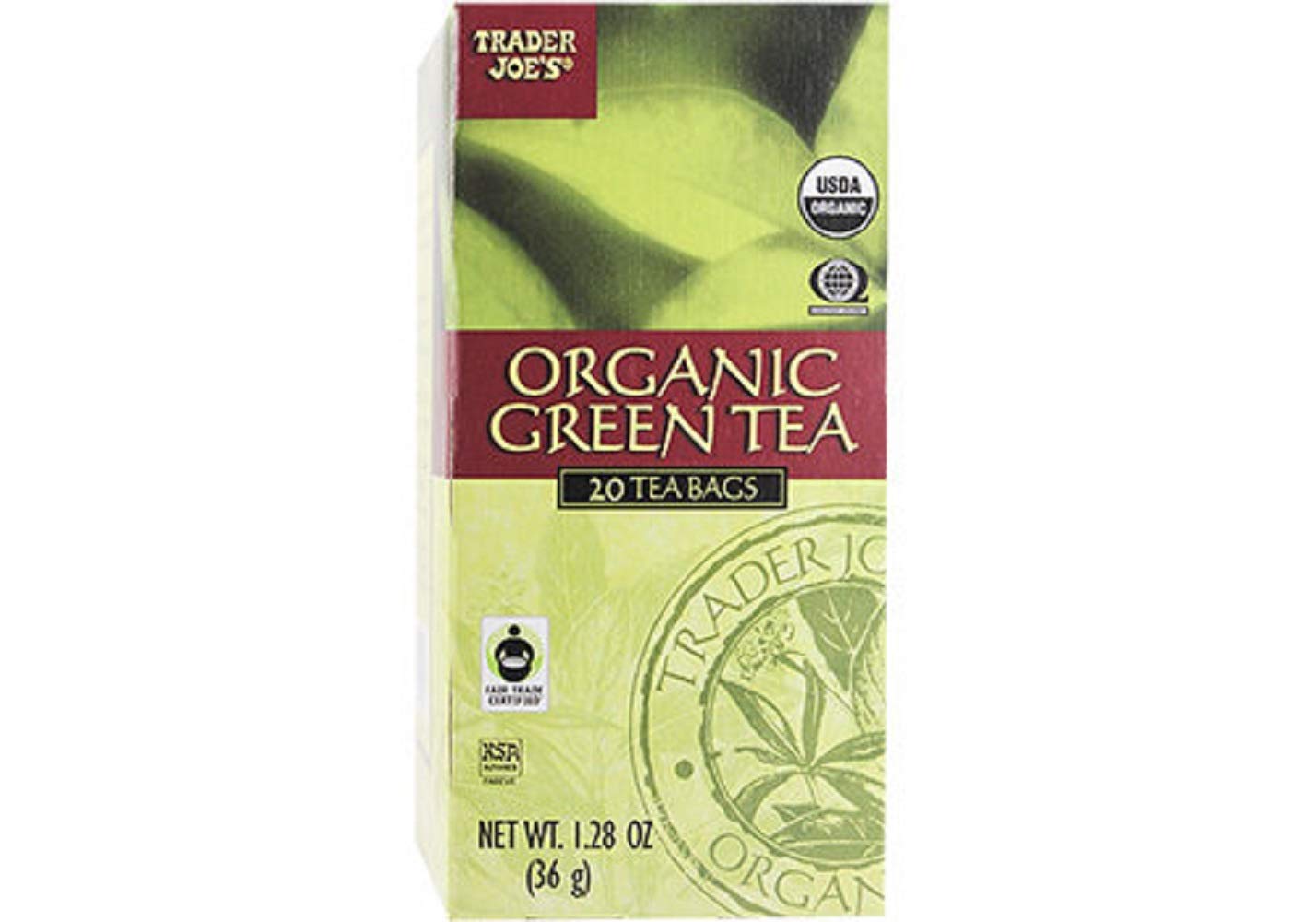 Trader Joe's Organic Green Tea 20 Bags/box (Pack of 4