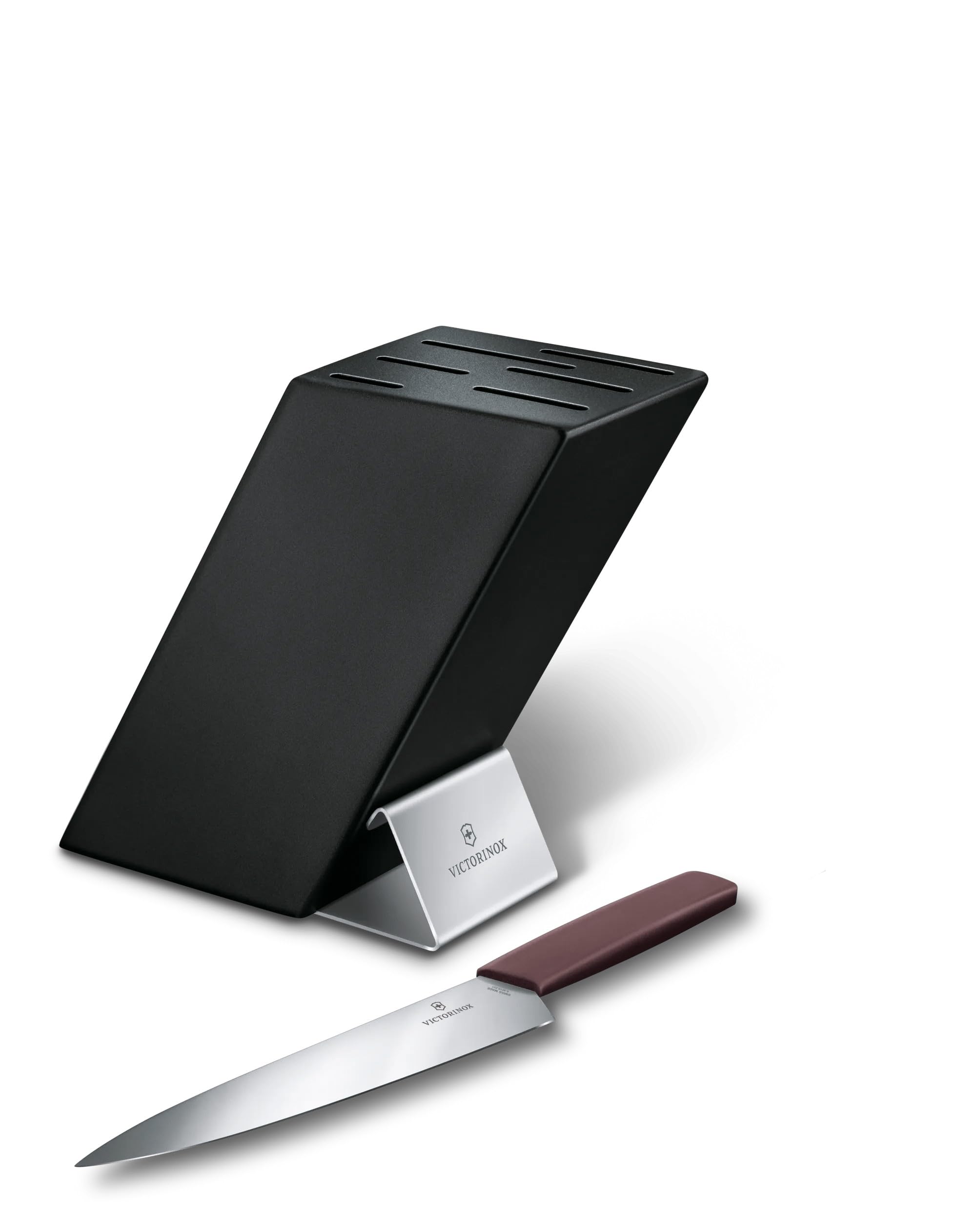 Victorinox Bloc à couteaux sans contenu, place pour 6 couteaux de cuisine, rangement de couteaux, gain de place, en bois, noir