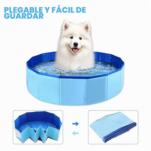 Foto 4 de 6 de XBAIPIN Piscina Plegable para Perros y Gatos con 6 Juguetes Acuáticos