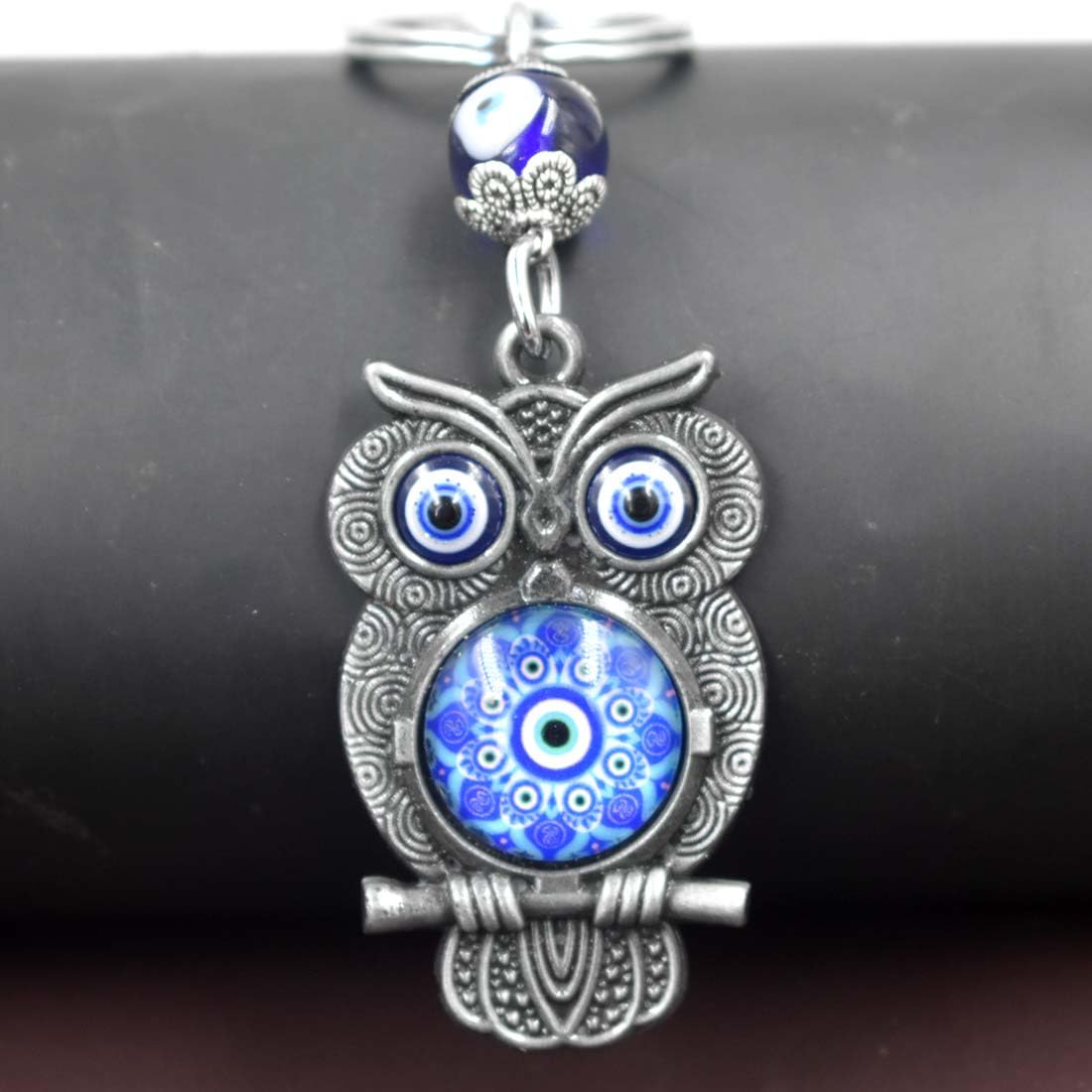 Nazar Battu Lucky Owl symbol Evil Eye keychain for Men and Women-image-40
