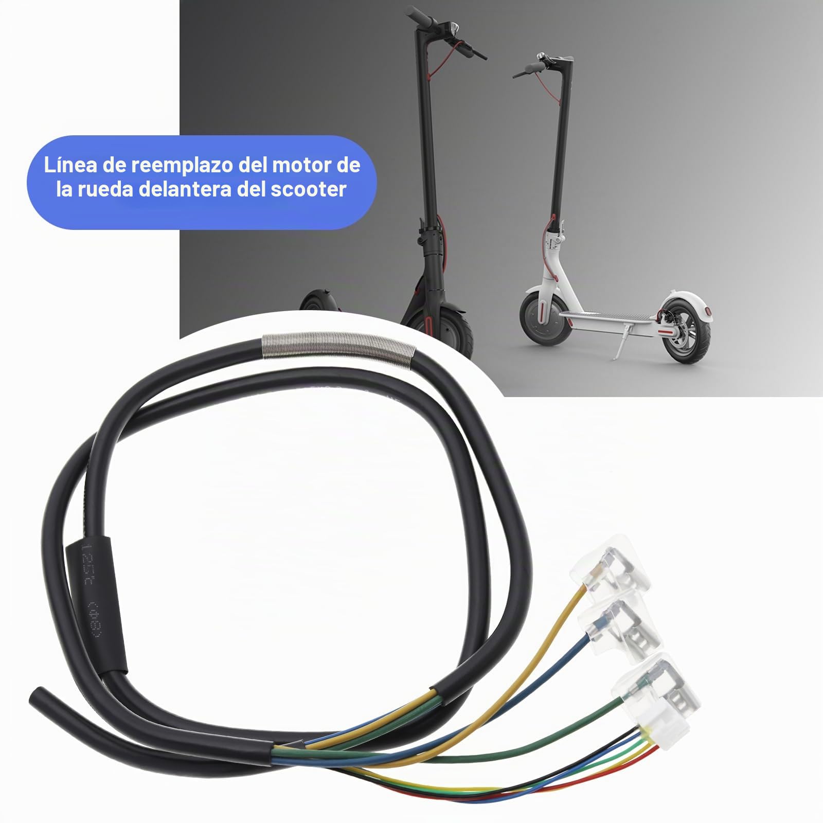 OTOTEC Reemplazo del Cable del Motor de La Rueda Delantera del Scooter Compatible con Xiaomi M365/Pro Cable del Motor del Scooter de Goma Cable del Motor del Motor 85 Cm