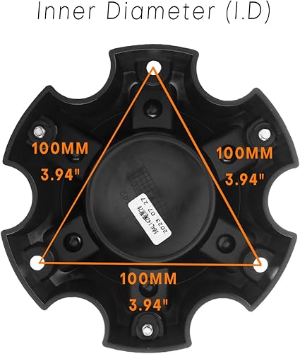 Miniatura 3 de GTownWorks Tapones centrales de rueda de 5.551 in de 5.55 pulgadas para WX04-135139.7-6H S712-17 LG0805-10, 4 tapas centrales negras de repuesto