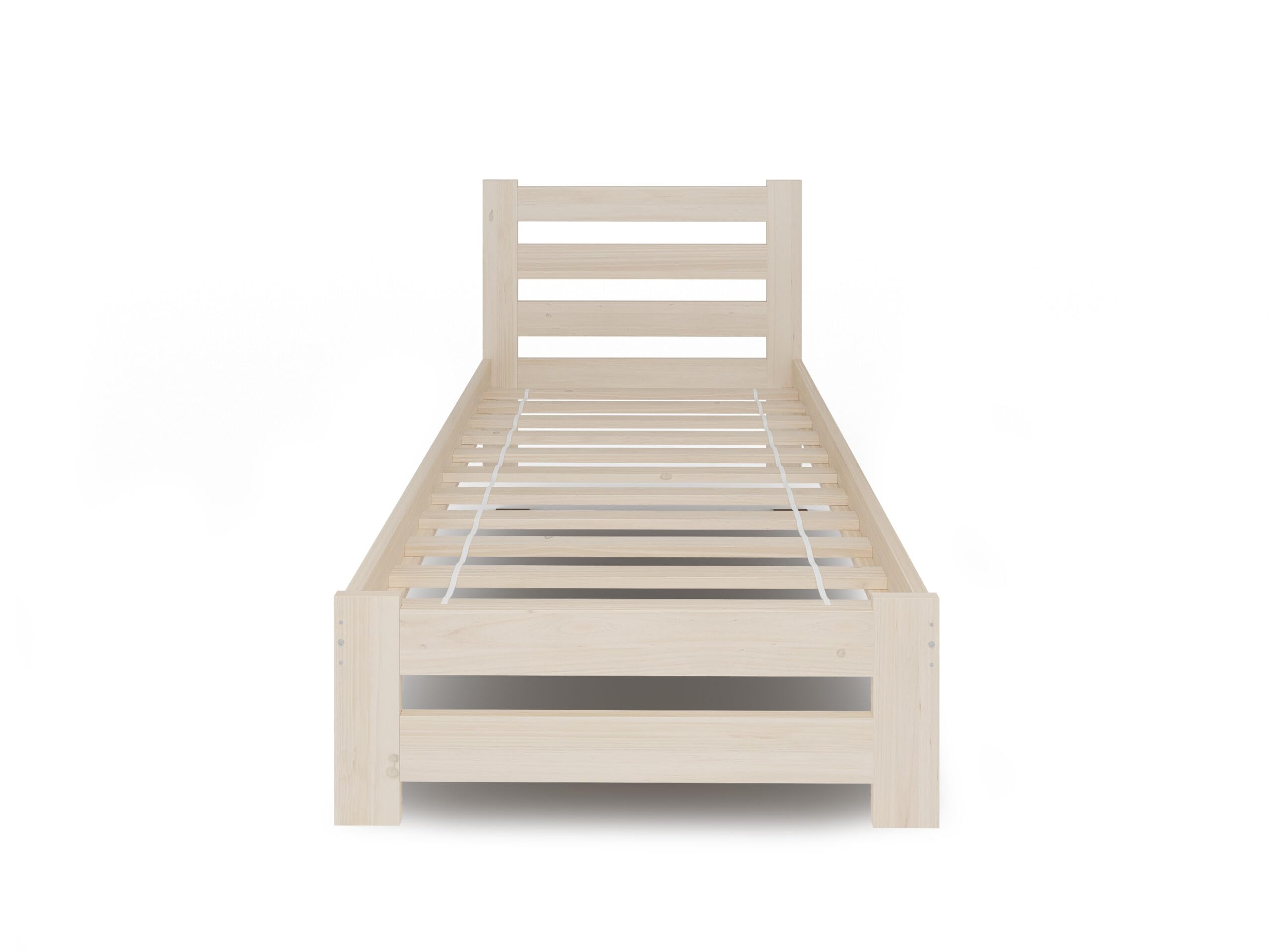 Letto Singolo In Pino Massiccio 100x200 Cm - Stile Scandinavo Con Rete A Doghe - Foto 8