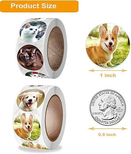 Miniatura 3 de Calcomanías de perros y gatos para niños y profesores, 1000 calcomanías de diseño de perro y gato para fiestas de cumpleaños infantiles, recompensa