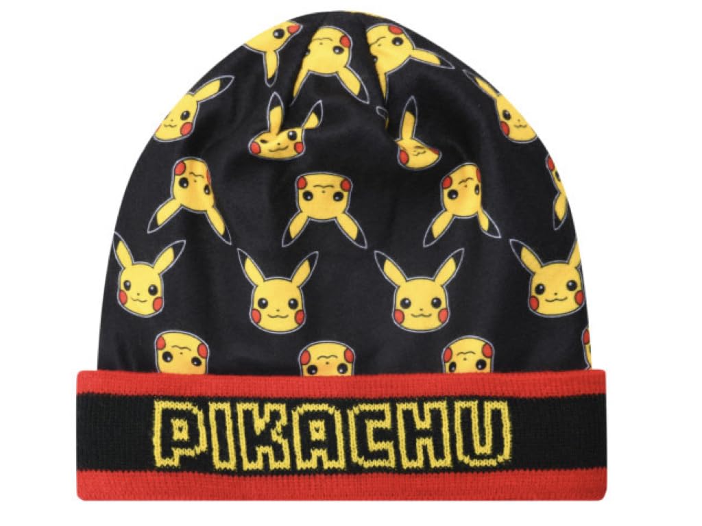 Pokemon Beanie Hat Winter Hat (DE/NL/SE/PL, Numeric, 54, Black/Red)
