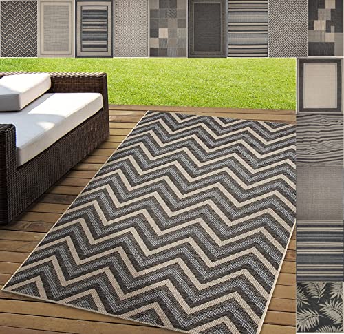 casa pura Outdoor Teppich Clyde für Terrasse und Balkon 200x290 cm | wetterfester Sommerteppich...