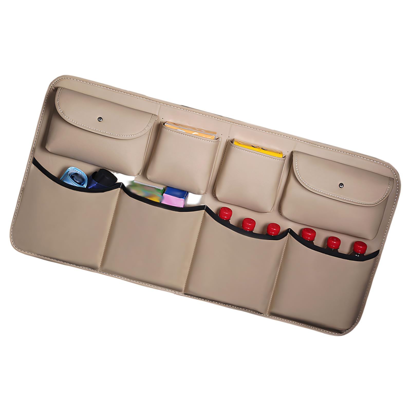 Msioytog Car Backseat Organizers Spacious Compartments Tear Resistant PU Fabric Quick Setups Design Hanging Car Rear Seat Back Storage Bag Multi Hanging Pocket
