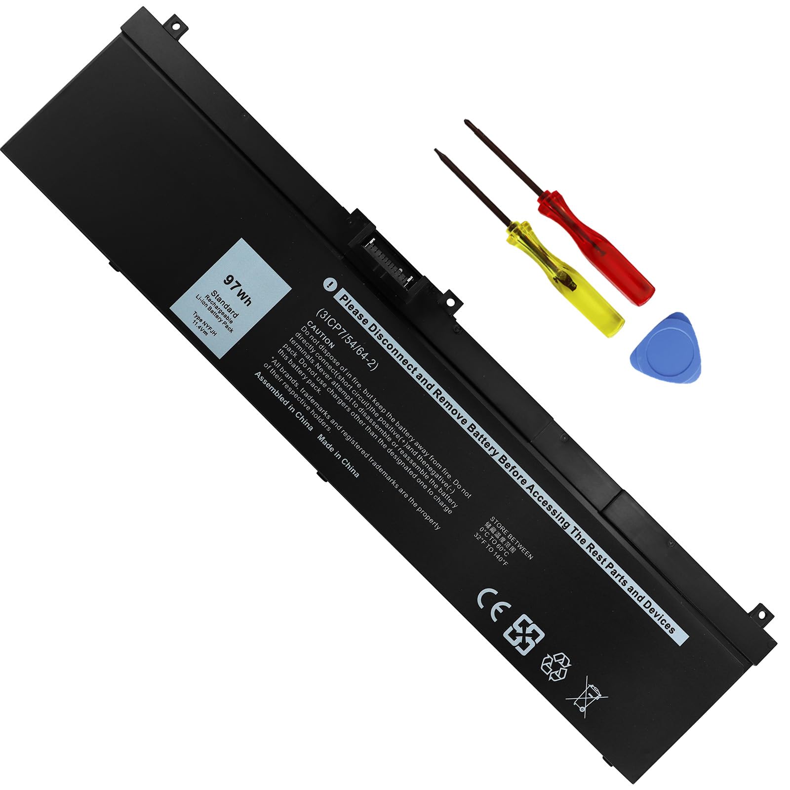 Emanjor 97Wh Type NYFJH 11.4V Laptop Battery Replacement for Dell Precision 7530 7540 7730 7740 P34E P34E001 P34E002 P74F P74F001 P74F002 451-BCGI 0WNRC 00WNRC GW0K9 0GW0K9 6-Cell