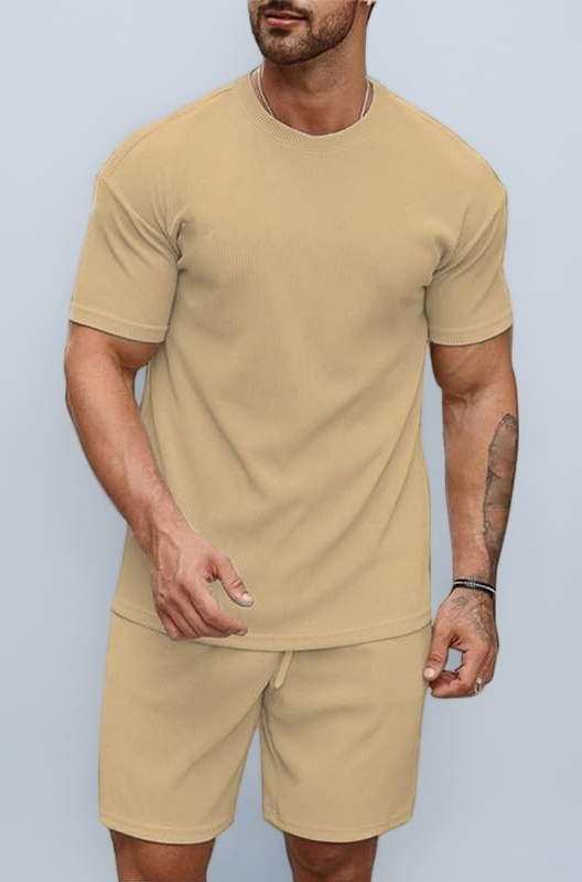 SMOWKLY Men's Premium Cotton Blend Pyjama Set || Stylish Round Neck T-Shirt and Shorts || Casual Night Suit Wear Set for Man