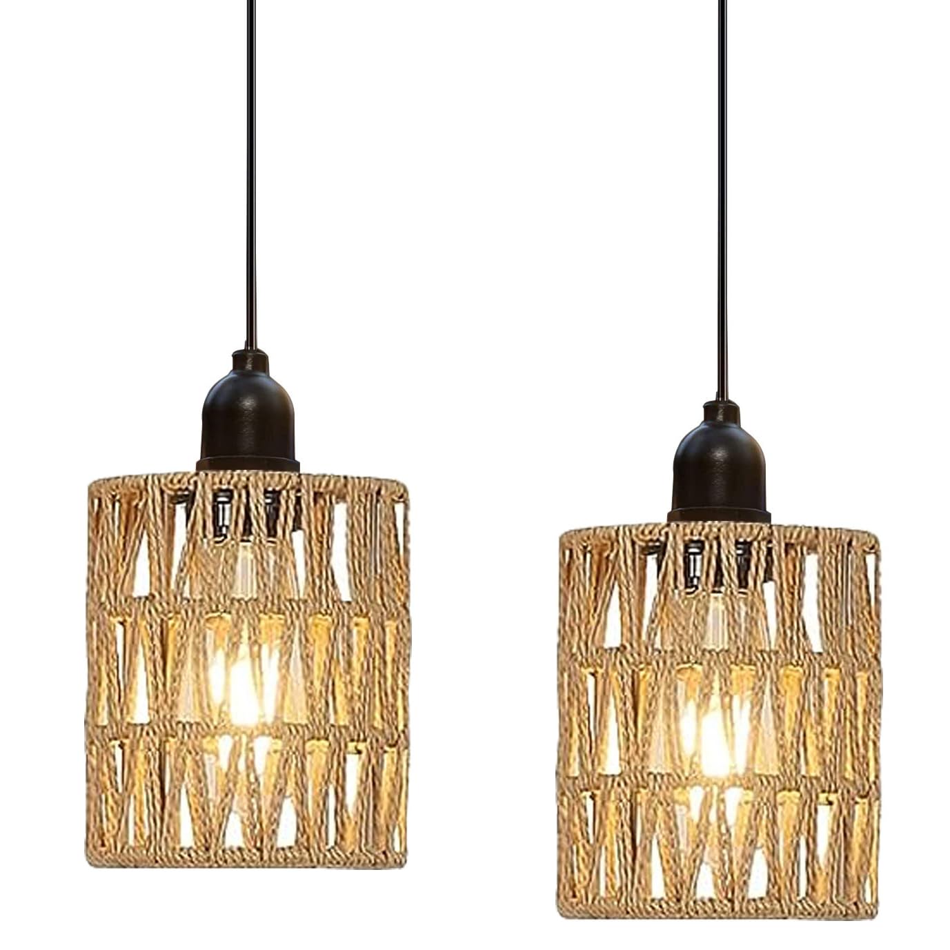 Lampada solare sospesa in rattan per esterni balconi con telecomando, lampada a sospensione per esterni e balconi, senza elettricità, impermeabile, per esterni e campeggio, cavo da 5 m